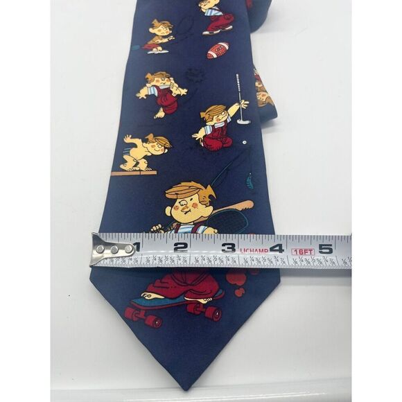 Wembley Dennis The Menace Cartoon Tie Silk Necktie Sports Theme USA Vintage - Picture 5 of 5